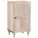 vidaXL Dressoir Bleached Wit 40 x 33 x 75 cm Massief Mango, Verzenden, Nieuw, Overige houtsoorten, Minder dan 50 cm