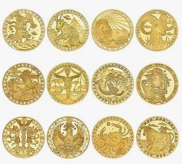 Wereld. ND, Conjunto de 12 medalla de Signos del Zodiaco