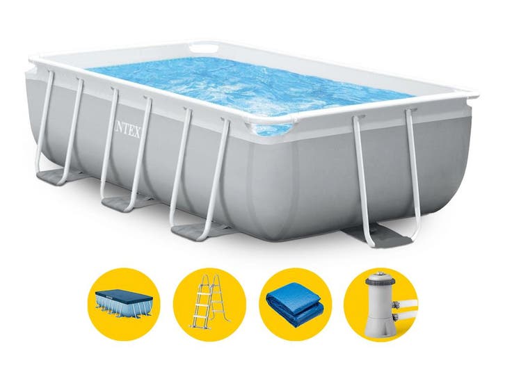 Intex Prism Frame zwembad - 488 x 244 x 107 cm - met, Tuin en Terras, Zwembaden, 400 cm of meer, Rechthoekig, Nieuw, 80 tot 120 cm
