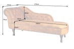 Design chaise longue CHESTERFIELD 170cm mosterdgeel fluwelen, Ophalen of Verzenden, Nieuw