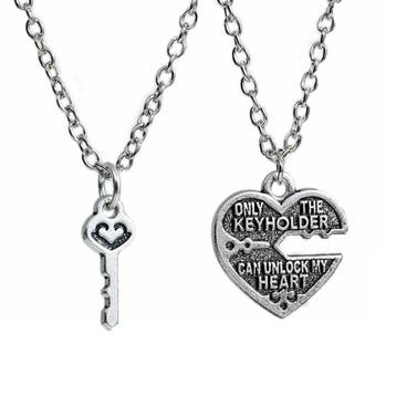 Fako Bijoux - Vriendschapsketting - Hart & Sleutel Keyholder, Verzenden, Nieuw