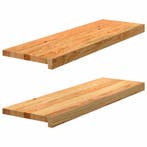 vidaXL Vensterbanken 2 st 80x30x2 cm massief eikenhout, Doe-het-zelf en Verbouw, Kozijnen en Schuifpuien, Verzenden, Nieuw