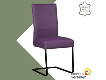 Leren eetkamerstoel Remix - Toledo Aubergine (paars) -, Huis en Inrichting, Stoelen, Overige kleuren, Nieuw, Ophalen of Verzenden