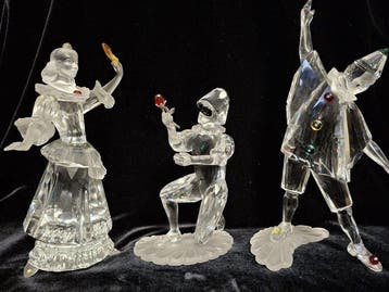 Swarovski - Beeldje - Pierrot, Harlekin, Columbine (3) -