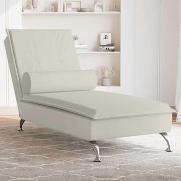vidaXL Massage chaise longue met bolster fluweel roze, Verzenden, Nieuw
