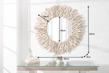Handgemaakte teakhouten spiegel RIVERSIDE 80cm natuurlijk, Huis en Inrichting, Woonaccessoires | Spiegels, Ophalen of Verzenden