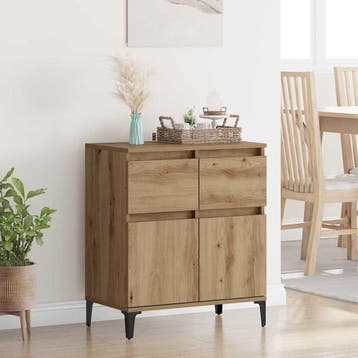 vidaXL Dressoir Artisan Eiken 60 x 35 x 70 cm Gemonteerd, Verzenden, Nieuw, Overige houtsoorten, Minder dan 50 cm