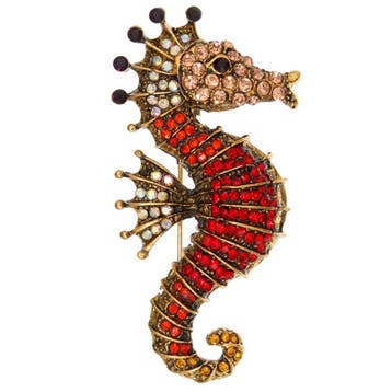 Fako Bijoux - Broche - Zeepaardje - 58x30mm - Rood, Verzenden, Nieuw