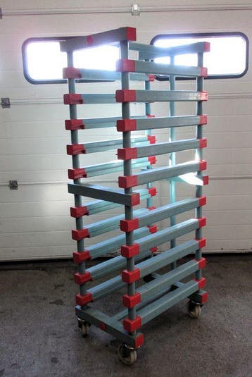 Regaalwagen REA met 10 Etages, 45cm, Gebruikt