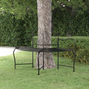vidaXL Boombank 150 cm staal zwart, Tuin en Terras, Verzenden, Nieuw, Metaal