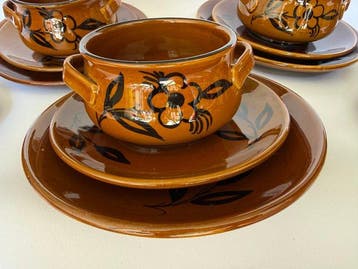 santucci deruta - Tafelservies voor 6 (18) - Majolica, Antiek en Kunst