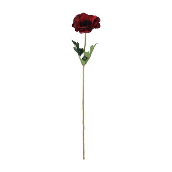 Anemoon Rood/Zwart Zijdenbloem 48 cm per stuk, Huis en Inrichting, Woonaccessoires | Kunstplanten en Kunstbloemen, Nieuw, Ophalen of Verzenden