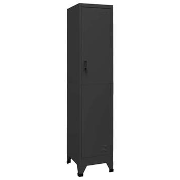 vidaXL Lockerkast 38x45x180 cm staal antracietkleurig, Verzenden, Nieuw