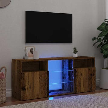 vidaXL Tv-meubel met LED 120x30x50 cm bewerkt hout oud hout, Minder dan 50 cm, Verzenden, Nieuw, Minder dan 100 cm