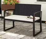 Stijlvolle Tuinbank 2-Zits Rotan Look Zwart en Beige 103cm, Verzenden, Nieuw