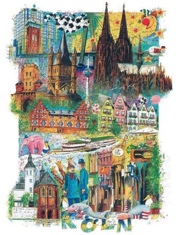 Kunstdruk Klaus D. Schiemann - Köln 60x80cm, Verzenden, Nieuw