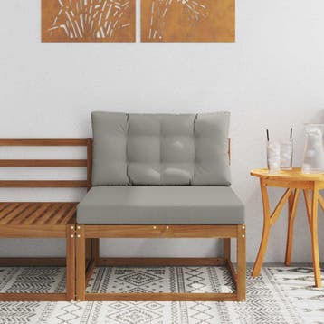 vidaXL Buiten Midden Sofa Naturel, Verzenden, Nieuw