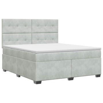 vidaXL Boxspringbed met matras Lichtgrijs 180 x 200 cm, Verzenden, Nieuw, Stof