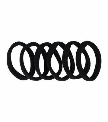 Haarelastieken Basic - Endless - Zwart – Set van 6, Nieuw