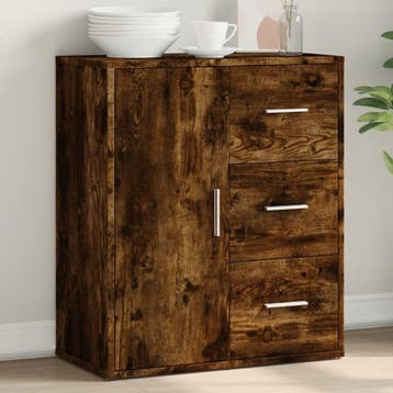vidaXL Dressoir 60x31x70 cm bewerkt hout gerookt, Verzenden, Nieuw, Overige houtsoorten, Minder dan 50 cm