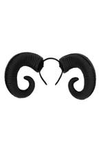 Haarband Hoorns Zwart Diadeem Demoon Duivel Ram Bok Schaap S, Ophalen of Verzenden, Nieuw, Halloween, Accessoires