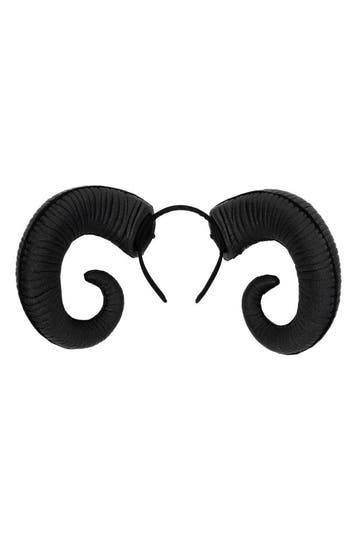 KIMU® Haarband Hoorns Zwart Diadeem Demoon Duivel Ram Bok Sc, Ophalen of Verzenden, Nieuw, Halloween, Accessoires