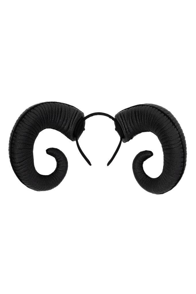 KIMU® Haarband Hoorns Zwart Diadeem Demoon Duivel Ram Bok Sc, Kleding | Dames, Carnavalskleding en Feestkleding, Accessoires, Nieuw