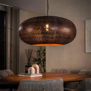 *WOONWINKEL* Kopere Hanglamp Met Metalen Kap 90cm, Huis en Inrichting, Lampen | Hanglampen, Verzenden, Nieuw