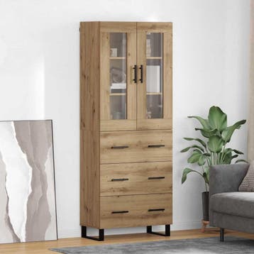 vidaXL buffetkast 2 st Artisan Eiken 69,5 x 34 x 180 cm, Minder dan 50 cm, Verzenden, Nieuw, Minder dan 100 cm