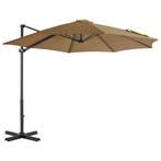 vidaXL Parasol met draagbare voet taupe, Verzenden, Nieuw, 3 tot 4 meter