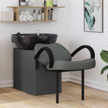 vidaXL Shampoo Stoel Donkergrijs en Zwart 136 x 60 x 92 cm, Verzenden