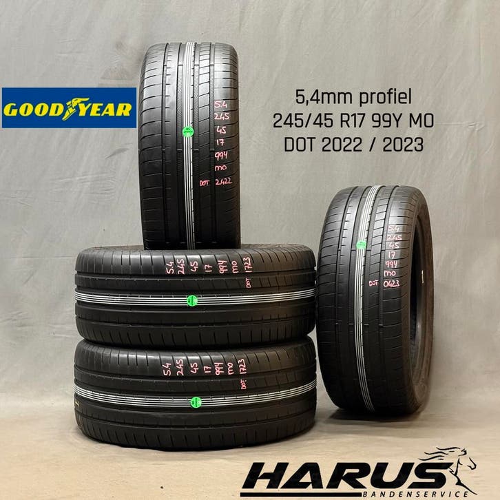 245/45/17 99Y MO Goodyear zomerbanden 5,4mm profiel 4X, Auto-onderdelen, Banden en Velgen, 17 inch, Erkend duurzaam, Zomerbanden