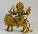Beeld, Prachtig standbeeld van Durga - 26 cm - Brons - 1990