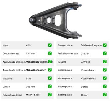 Draagarm Vooras Buiten Onder Smart Fortwo electric drive, Verzenden, Nieuw, Smart