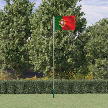 vidaXL Vlag met vlaggenmast Portugal 5,5 m aluminium, Diversen, Verzenden, Nieuw