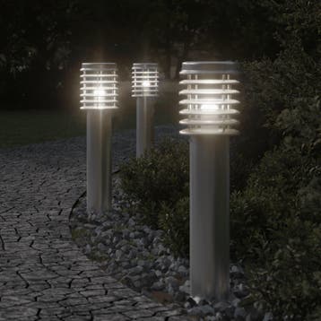 vidaXL Vloerlamp voor buiten 3 st 60 cm roestvrij staal, Verzenden, Nieuw, Vloerlamp