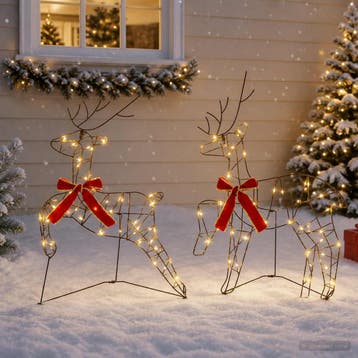 vidaXL Kerst Rendier 2 st 90 LEDs Warmwit, Diversen, Verzenden, Nieuw