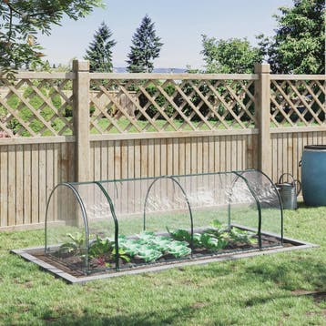 Outsunny Tunnel Kas - 2.5x1x0.8m - Grote Deur met Rits - Tra, Verzenden, Nieuw