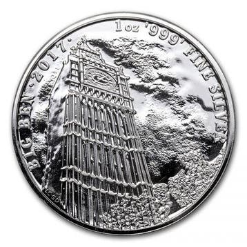 Britain Landmark - Big Ben 1 oz 2017 (120.000 oplage), Verzenden, Losse munt, Zilver