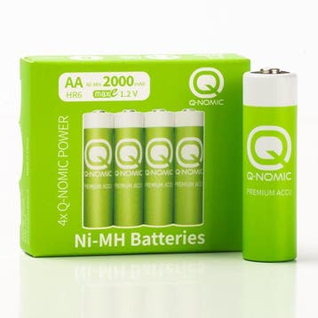 Oplaadbare AA batterijen | Q-Nomic | 4 stuks, Verzenden, Nieuw