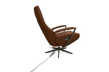 FraMaTi Design elektrische relaxfauteuil – cognac leren sta-, Huis en Inrichting, Fauteuils, Ophalen of Verzenden, Nieuw