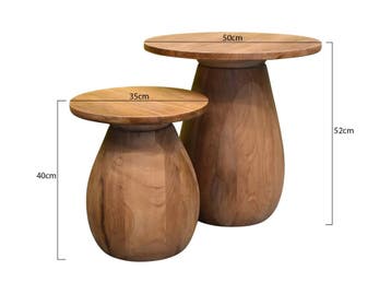 Madagascar bijzettafel 35x35xH40 cm, Tuin en Terras, Ophalen of Verzenden, Nieuw, Teakhout