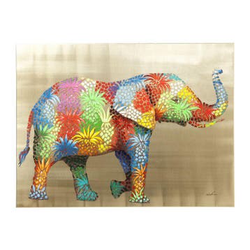 *WOONWINKEL* Wanddecoratie Van Kleurrijke Olifant, Verzenden, Nieuw