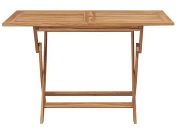 Teakhouten Tuintafel Opvouwbaar – 120x70 cm met Parasolgat, Verzenden, Nieuw