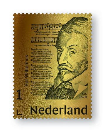 Gouden Postzegel Het Wilhelmus, Verzenden, Gestempeld