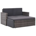 vidaXL 2-delige Loungeset met kussens poly rattan grijs, Verzenden, Nieuw, 2 zitplaatsen, Loungeset