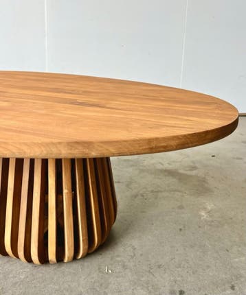 Ovale salontafel | Leverbaar in 2 maten | Massief teakhout |, 50 tot 100 cm, 100 tot 150 cm, Teakhout, Nieuw