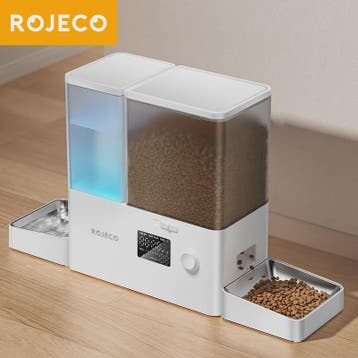 ROJECO Automatische Voerbak & Waterfontein 8.5L - 2-in-1 Hon, Verzenden, Nieuw