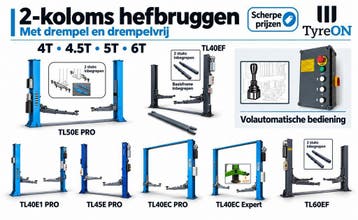 Actie! 2 Koloms Hefbruggen 4 - 4,5 - 5T - 6T Scherpe Prijzen, Nieuw