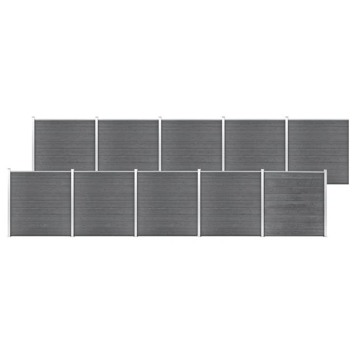 vidaXL Schutting 1737x186 cm HKC grijs, Tuin en Terras, Schuttingen, Nieuw, Kunststof, 1 tot 2 meter, Verzenden